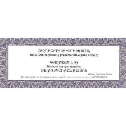 Daredevil - Brian M. BENDIS - EO U.S    Signé