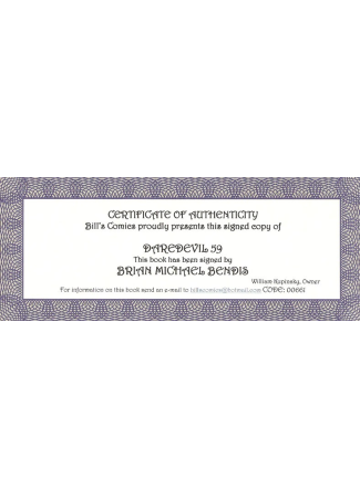 Daredevil - Brian M. BENDIS - EO U.S    Signé