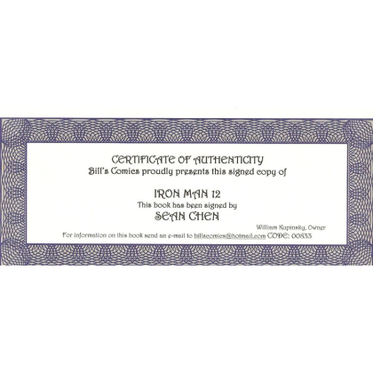 Iron-Man 12 -  signé par Sean Chen
