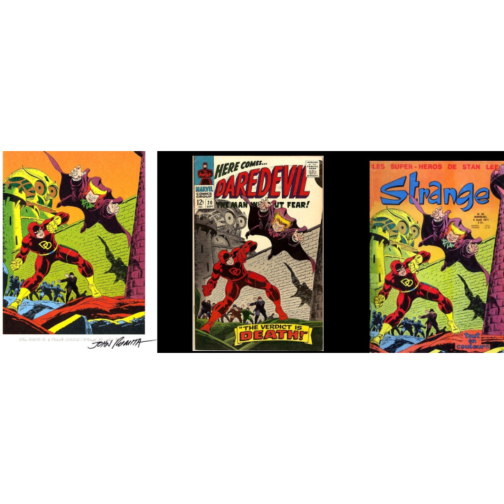 Strange 20 et sa Version US, poster signé John Romita